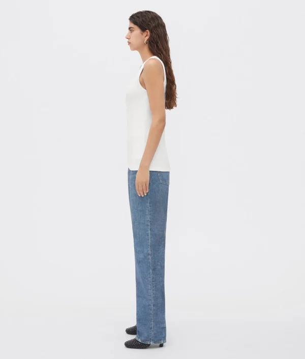 Bottega Veneta Stretch Rib Cotton Tank Top>Women Tops And T-Shirts