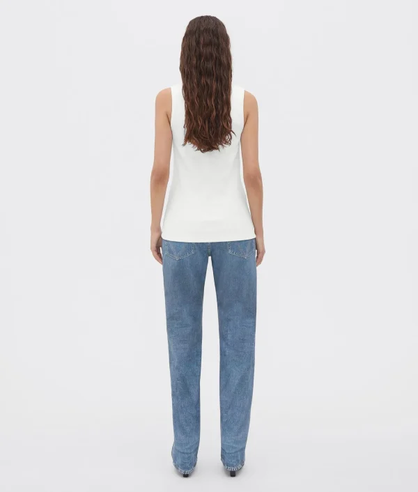 Bottega Veneta Stretch Rib Cotton Tank Top>Women Tops And T-Shirts