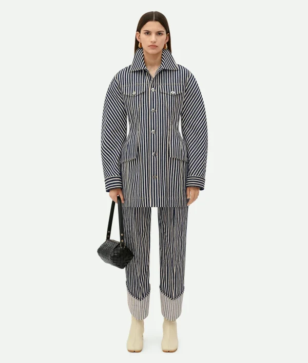 Bottega Veneta Striped Cotton Drill Jacket>Women Jackets
