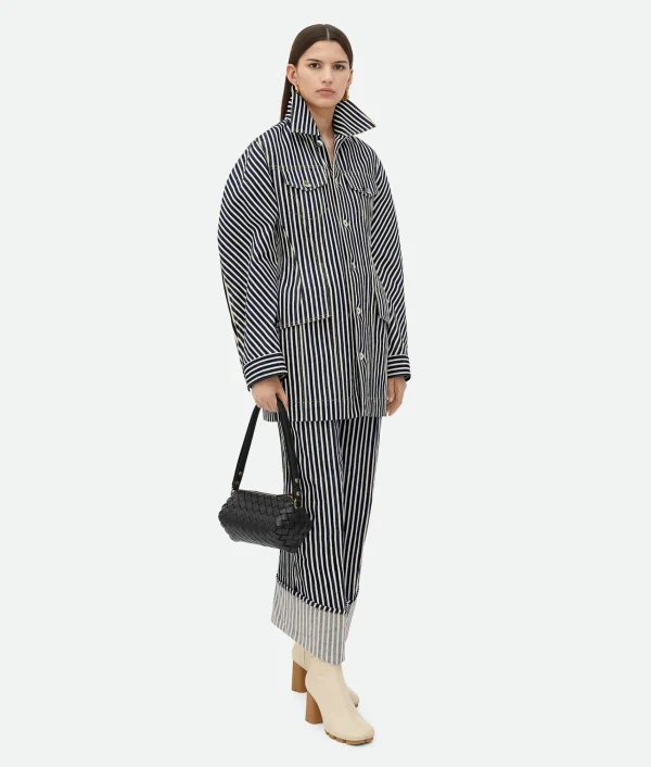 Bottega Veneta Striped Cotton Drill Jacket>Women Jackets