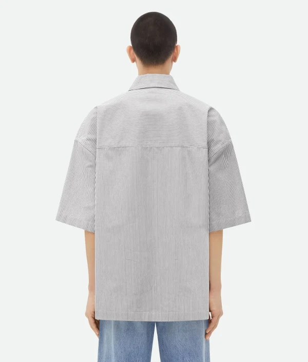 Bottega Veneta Striped Cotton Overshirt With 