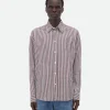 Bottega Veneta Striped Cotton Shirt With "BV" Embroidery> Shirts