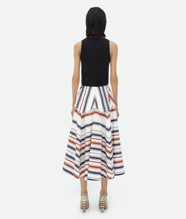 Bottega Veneta Striped Cotton Skirt>Women Skirts