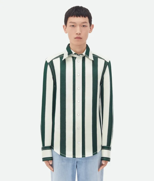 Bottega Veneta Striped Cotton Viscose Shirt> Shirts