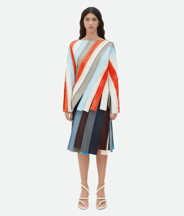 Bottega Veneta Striped Leather Top>Women Leather