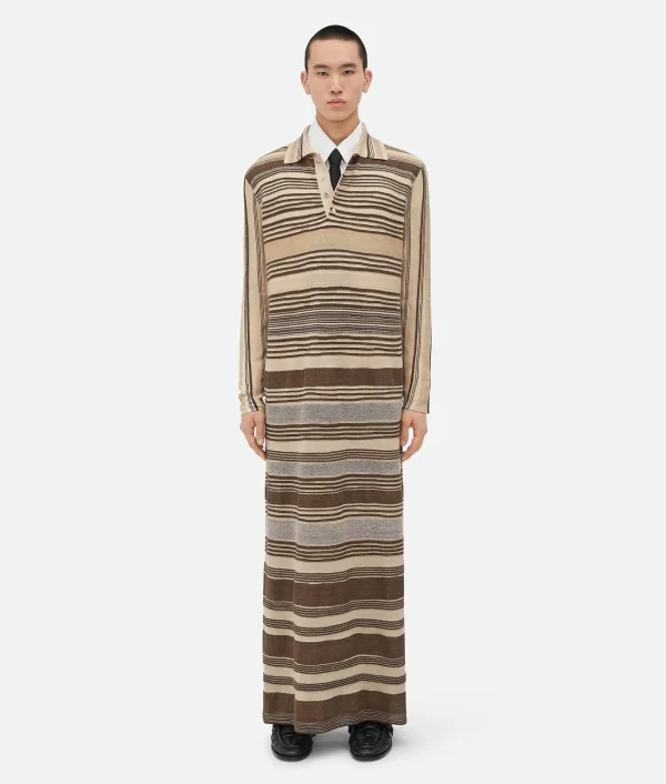 Bottega Veneta Striped Linen Polo Dress> Knitwear