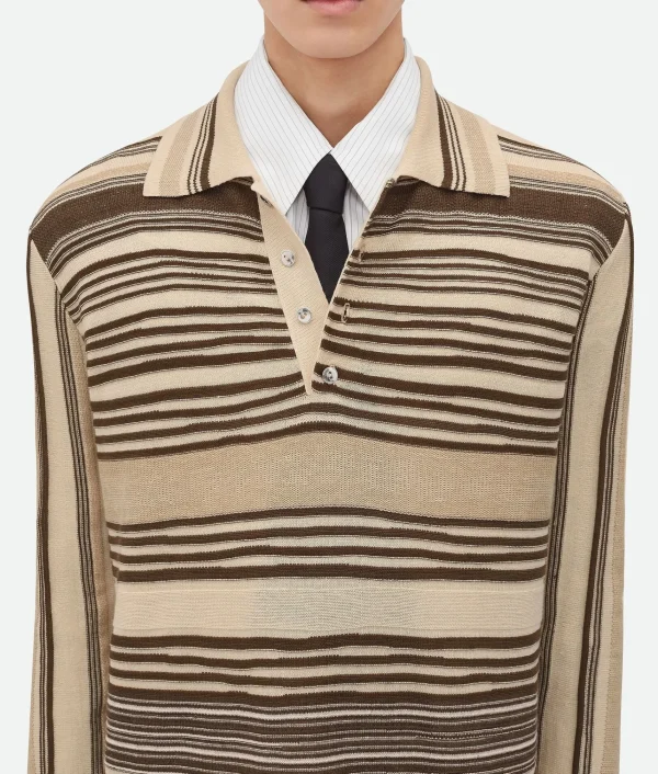 Bottega Veneta Striped Linen Polo Dress> Knitwear