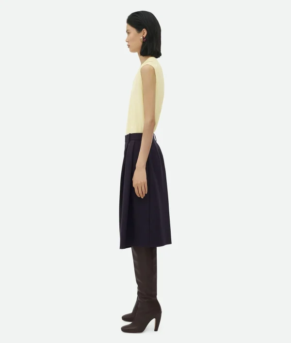 Bottega Veneta Striped Wool Shorts>Women Trousers And Shorts