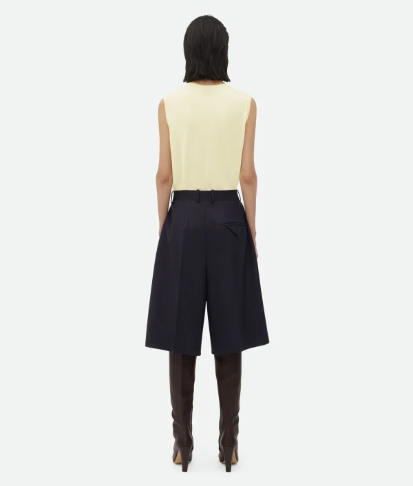 Bottega Veneta Striped Wool Shorts>Women Trousers And Shorts