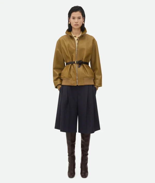 Bottega Veneta Striped Wool Shorts>Women Trousers And Shorts