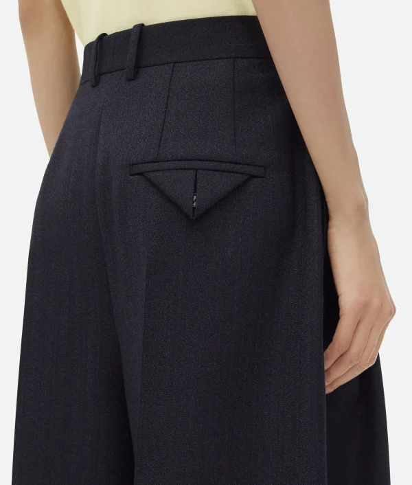Bottega Veneta Striped Wool Shorts>Women Trousers And Shorts