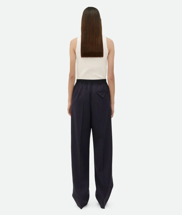Bottega Veneta Striped Wool Trousers>Women Trousers And Shorts