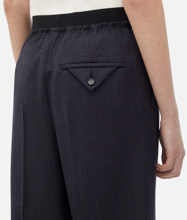 Bottega Veneta Striped Wool Trousers>Women Trousers And Shorts
