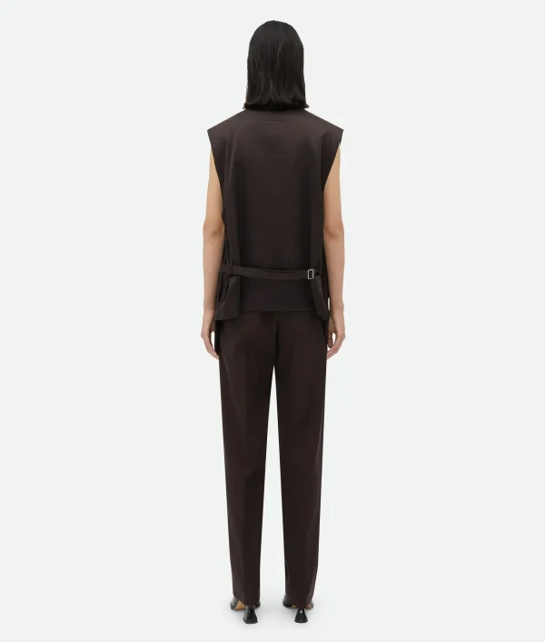 Bottega Veneta Structured Cotton Melange Double Gilet>Women Jackets