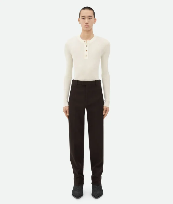 Bottega Veneta Structured Cotton Pants> Trousers And Shorts