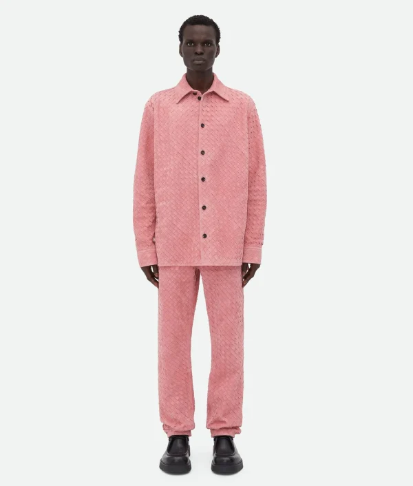 Bottega Veneta Suede Intrecciato Leather Shirt> Shirts | Leather