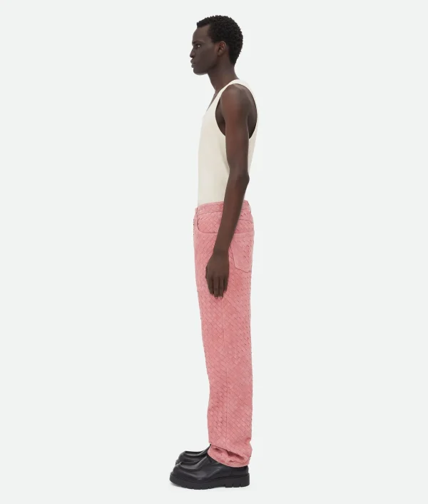 Bottega Veneta Suede Intrecciato Leather Trousers> Trousers And Shorts | Leather