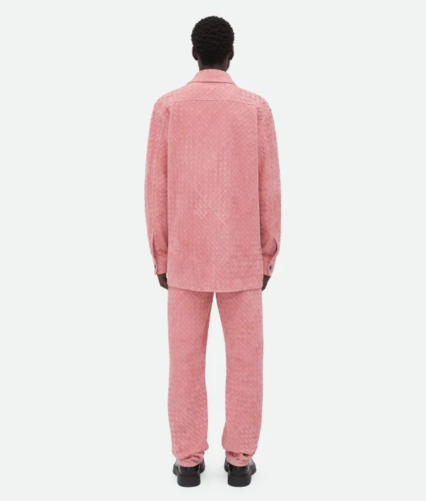 Bottega Veneta Suede Intrecciato Leather Shirt> Shirts | Leather