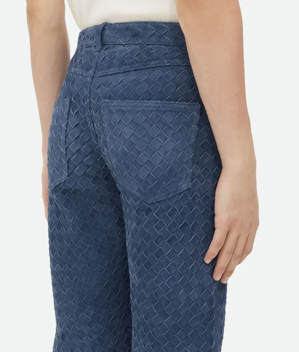 Bottega Veneta Suede Intrecciato Leather Trousers> Trousers And Shorts | Leather
