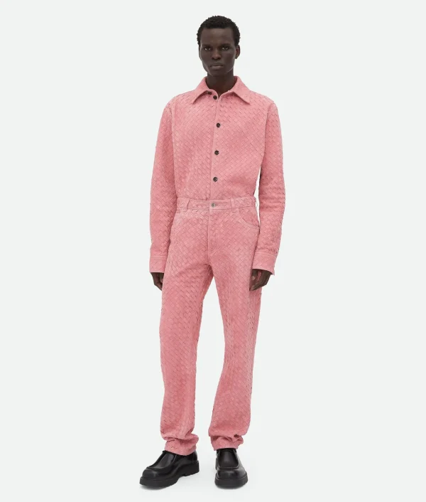Bottega Veneta Suede Intrecciato Leather Shirt> Shirts | Leather