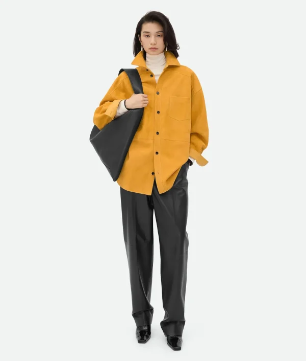 Bottega Veneta Suede Leather Shirt>Women Shirts | Leather
