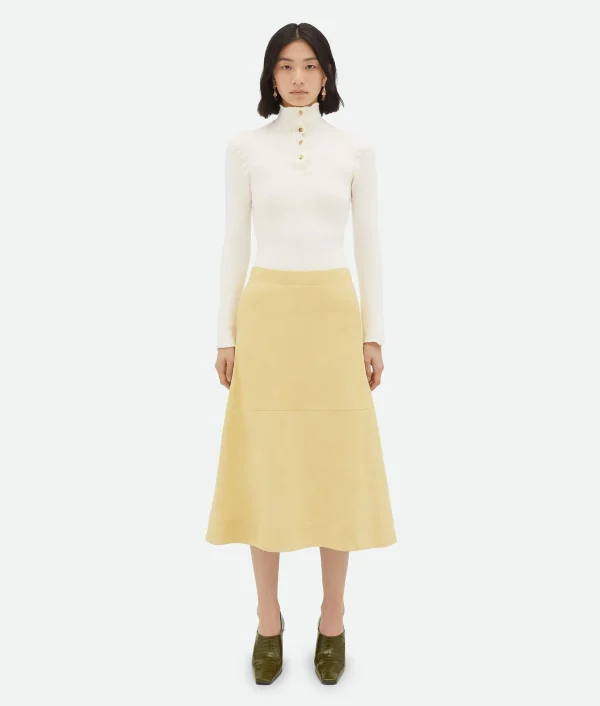 Bottega Veneta Suede Leather Skirt>Women Skirts | Leather