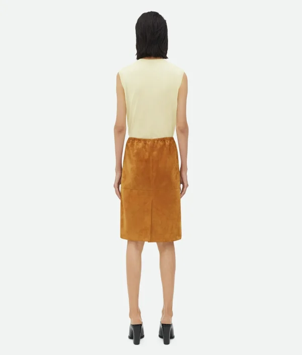 Bottega Veneta Suede Leather Skirt>Women Skirts | Leather