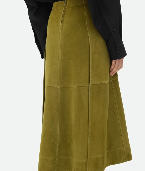 Bottega Veneta Suede Leather Skirt>Women Skirts | Leather