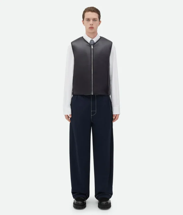 Bottega Veneta Tech Nylon Blouson With Leather Integrated Gilet> Jackets