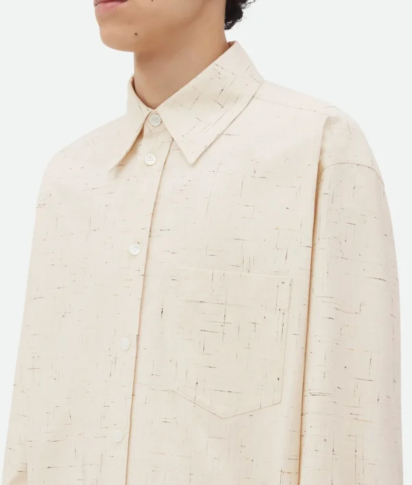 Bottega Veneta Textured Criss-Cross Cotton Shirt> Shirts