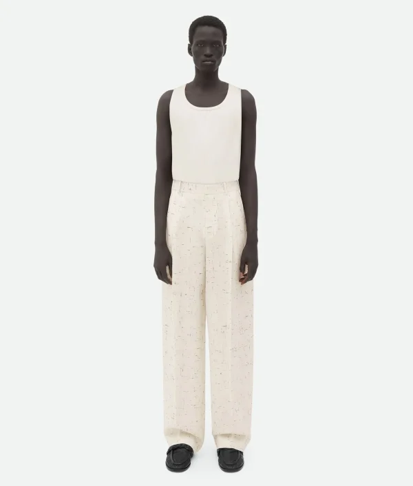 Bottega Veneta Textured Criss-Cross Viscose Silk Trousers> Trousers And Shorts