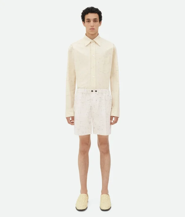 Bottega Veneta Textured Criss-Cross Viscose Silk Shorts> Trousers And Shorts