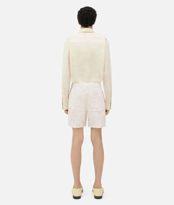 Bottega Veneta Textured Criss-Cross Viscose Silk Shorts> Trousers And Shorts