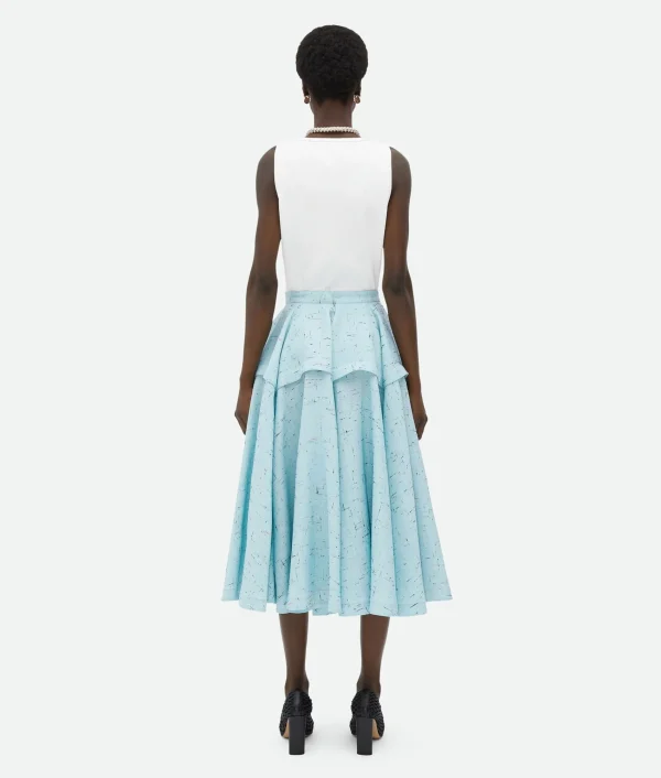 Bottega Veneta Textured Criss-Cross Viscose Silk Skirt>Women Skirts