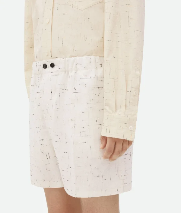 Bottega Veneta Textured Criss-Cross Viscose Silk Shorts> Trousers And Shorts