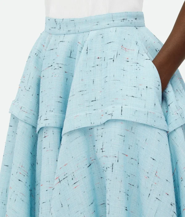 Bottega Veneta Textured Criss-Cross Viscose Silk Skirt>Women Skirts