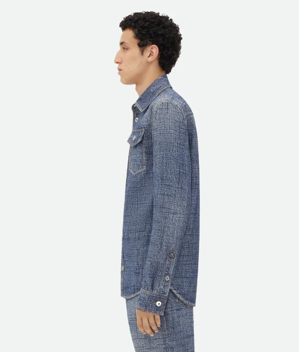 Bottega Veneta Textured Denim Viscose Shirt> Shirts