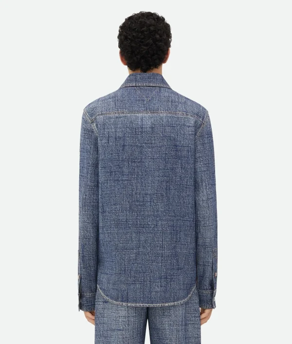 Bottega Veneta Textured Denim Viscose Shirt> Shirts