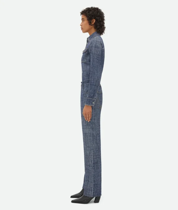 Bottega Veneta Textured Denim Viscose Trousers>Women Denim