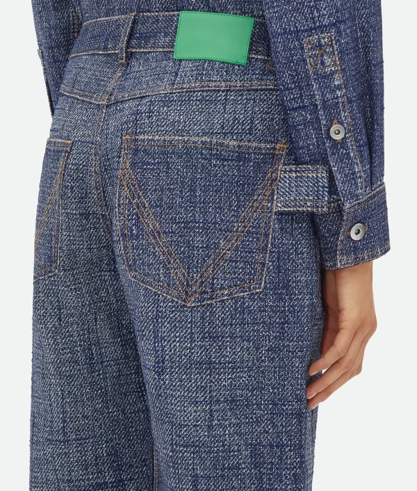 Bottega Veneta Textured Denim Viscose Trousers>Women Denim