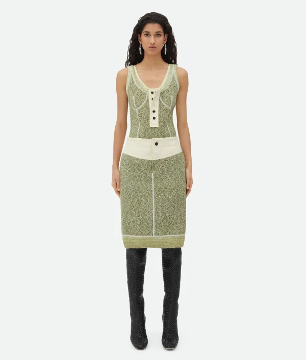 Bottega Veneta Textured Mouline Cotton Jersey Skirt>Women Skirts