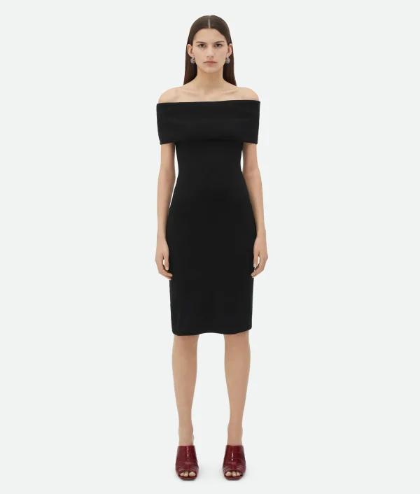 Bottega Veneta Textured Nylon Off-The-Shoulder Dress>Women Dresses