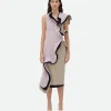 Bottega Veneta Textured Terrazzo Cotton Ruffle Dress>Women Dresses