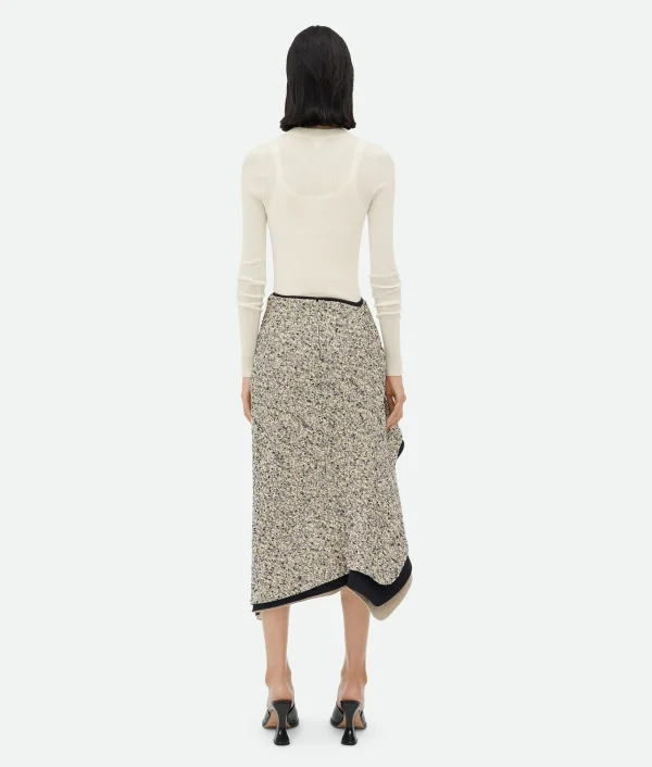 Bottega Veneta Textured Terrazzo Cotton Ruffle Skirt>Women Skirts