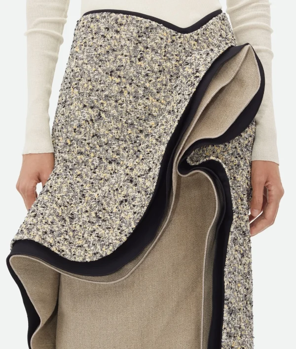 Bottega Veneta Textured Terrazzo Cotton Ruffle Skirt>Women Skirts