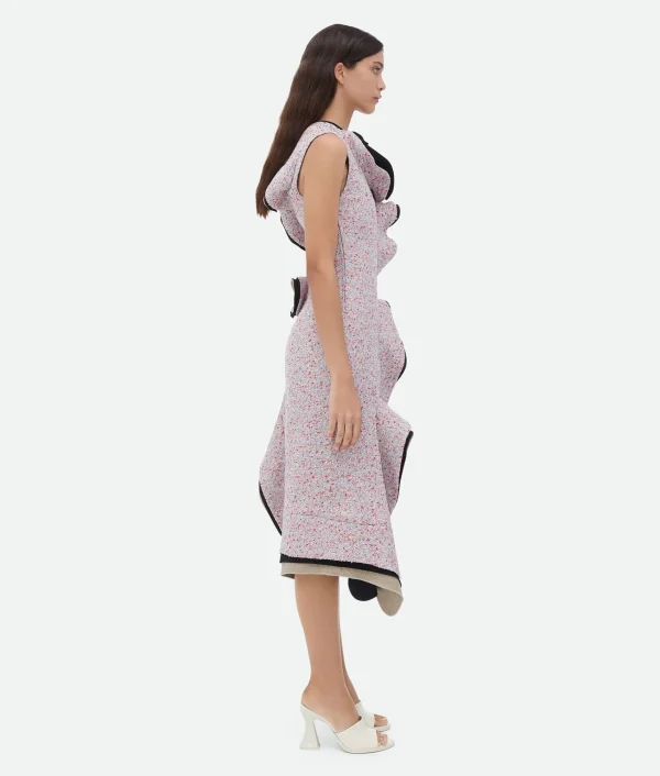 Bottega Veneta Textured Terrazzo Cotton Ruffle Dress>Women Dresses