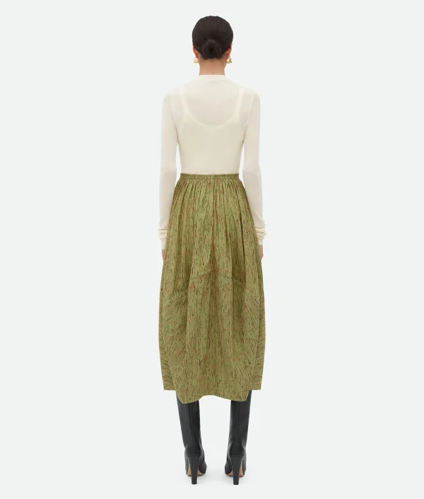 Bottega Veneta Textured Viscose Stripe Balloon Skirt>Women Skirts
