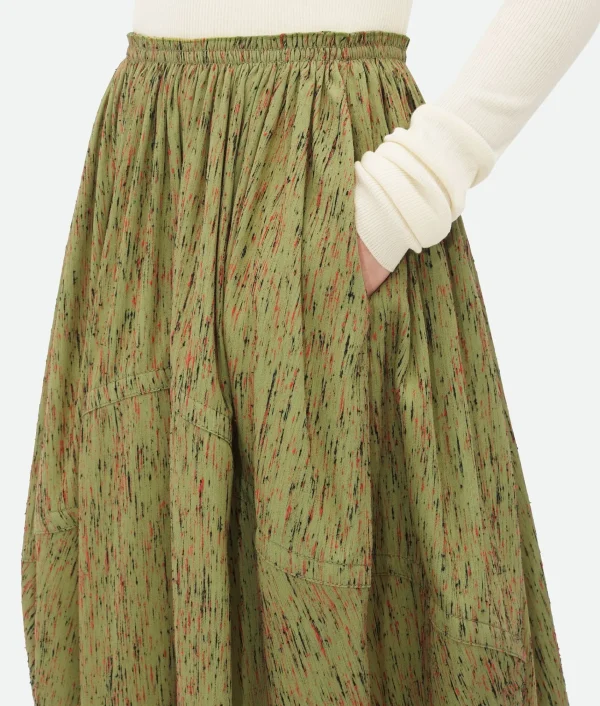 Bottega Veneta Textured Viscose Stripe Balloon Skirt>Women Skirts
