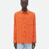 Bottega Veneta Textured Viscose Stripe Shirt With "BV" Embroidery> Shirts