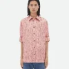 Bottega Veneta Textured Viscose Stripe Shirt With "BV" Embroidery>Women Shirts